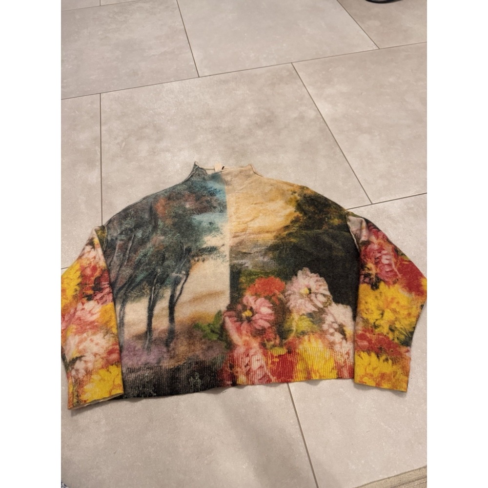 Pilcro Anthropologie Cashmere Alani Sweater Women's XS Floral Soft Pullover - Picture 1 of 9